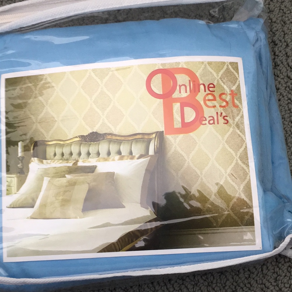 Light Blue Solid King Size Dust Ruffle